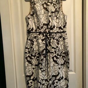 Floral Sleeveless Dress - Black and White Marchesa Notte sz 12